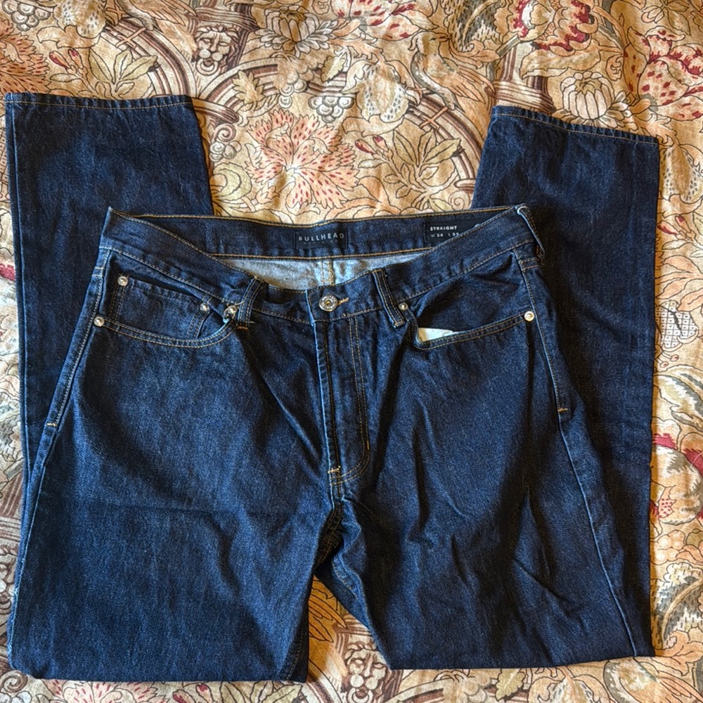 Bullhead Men's Straight Blue Denim Jeans